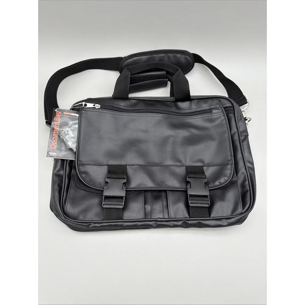Ashten Document Bag Black NWT Multiple Pockets Carry Shoulder Strap Or Handles